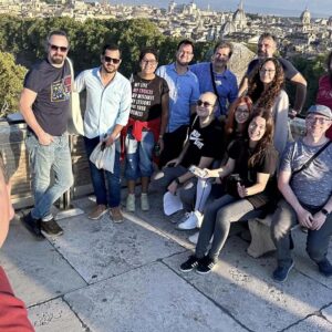 Rome FileMaker Week 2022 - A bunch of FileMaker folks on the top of Castel Sant'Angelo